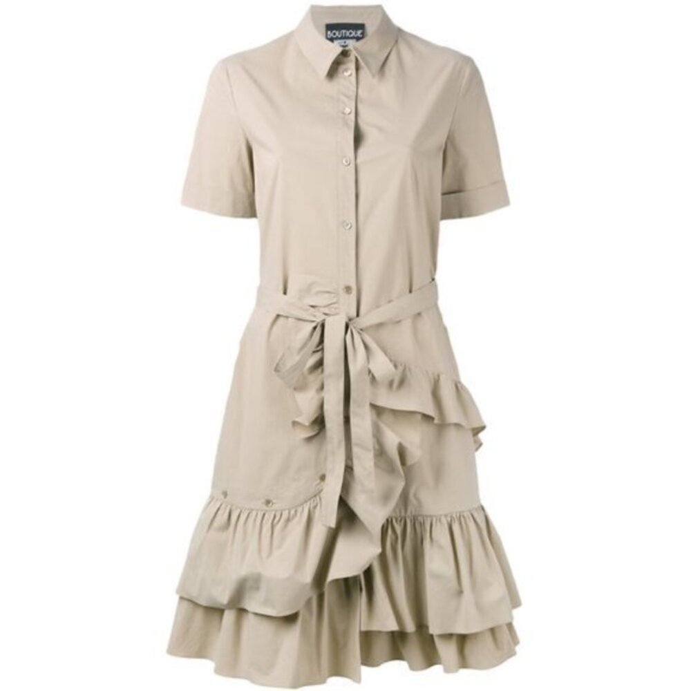 Boutique Moschino Ruffle Cotton Shirt Dress